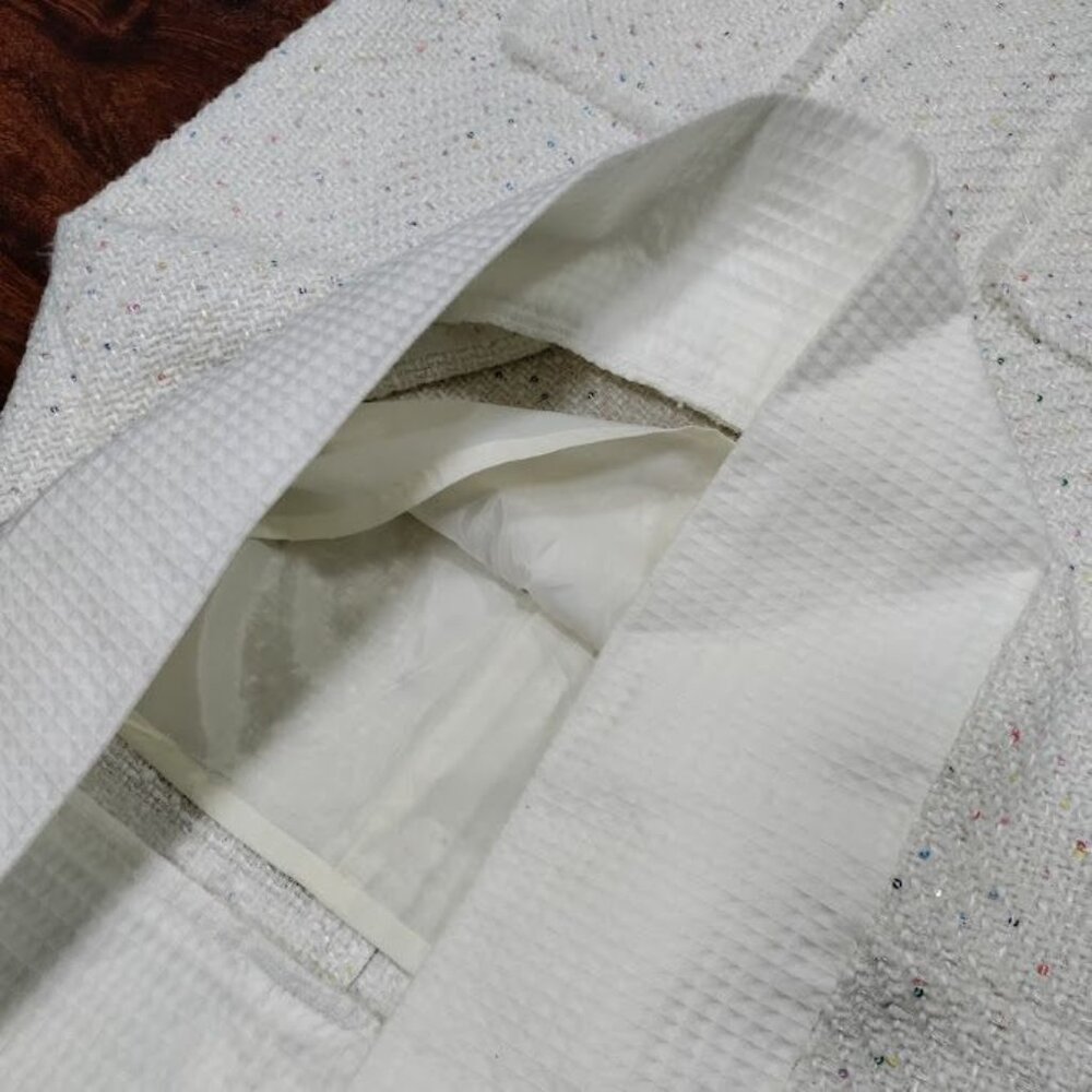 NWT Karl Lagerfield Paris Tweed Preppy Formal Shift Dress White Womens Size 10 - Picture 10 of 16